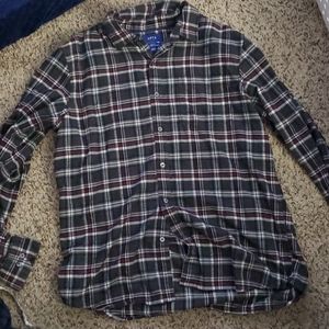 Plaid flannel button up shirt